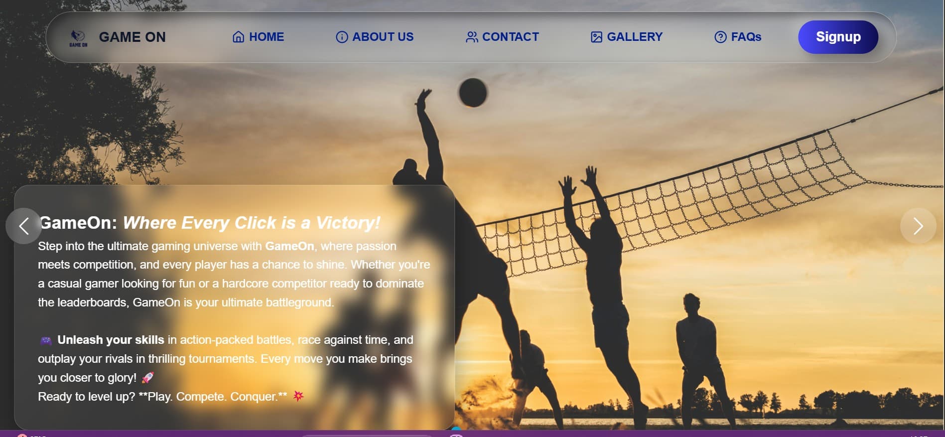 GameON – Sports Tournament Management System